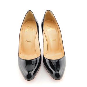CHRISTIAN LOUBOUTIN Black Patent Leather Classic Heel Pumps 37